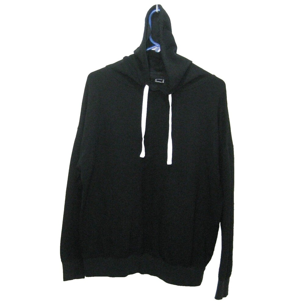 Buffalo Hoodie Womens Large Black Athletic Hooded Sweatshirt David Bitton Top